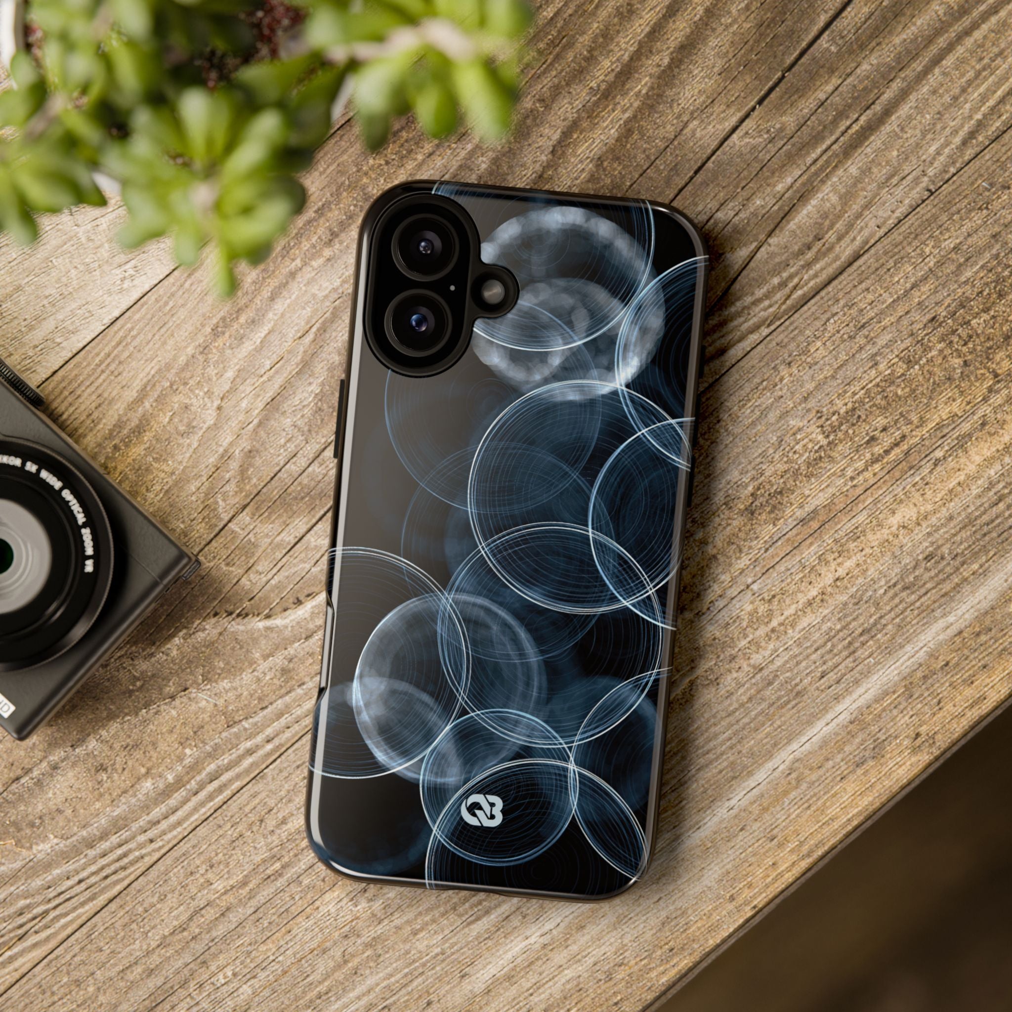 Blue Tough Phone Case for iPhone - Cyan Pulse Ripple