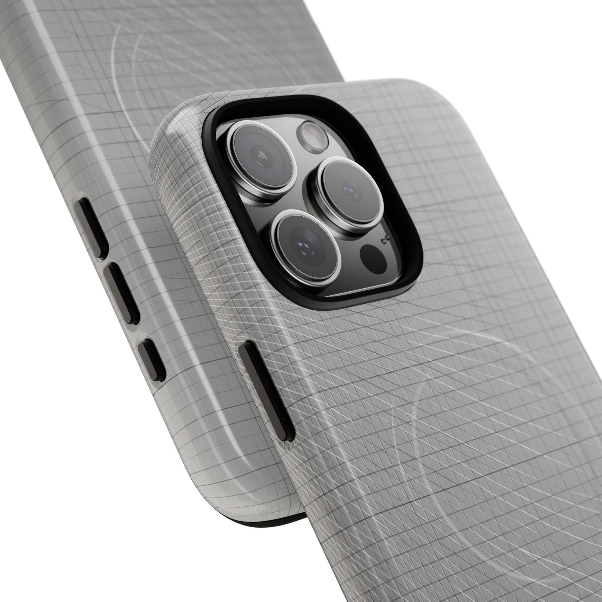 Grey Tough 2.0 Magsafe Phone Case for iPhone - Chrome Mesh Warp
