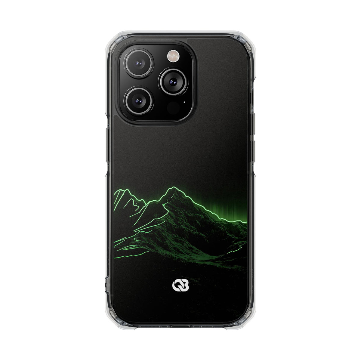 Nordic Mountain Contour · Clear Impact Magnetic Phone Case for iPhone · Black