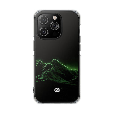 Nordic Mountain Contour · Clear Impact Magnetic Phone Case for iPhone · Black