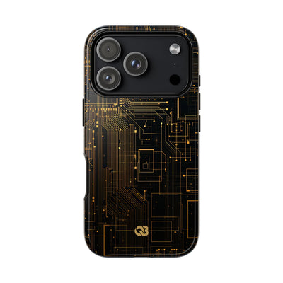Gold Tough Phone Case for iPhone - Amber Core Mainframe