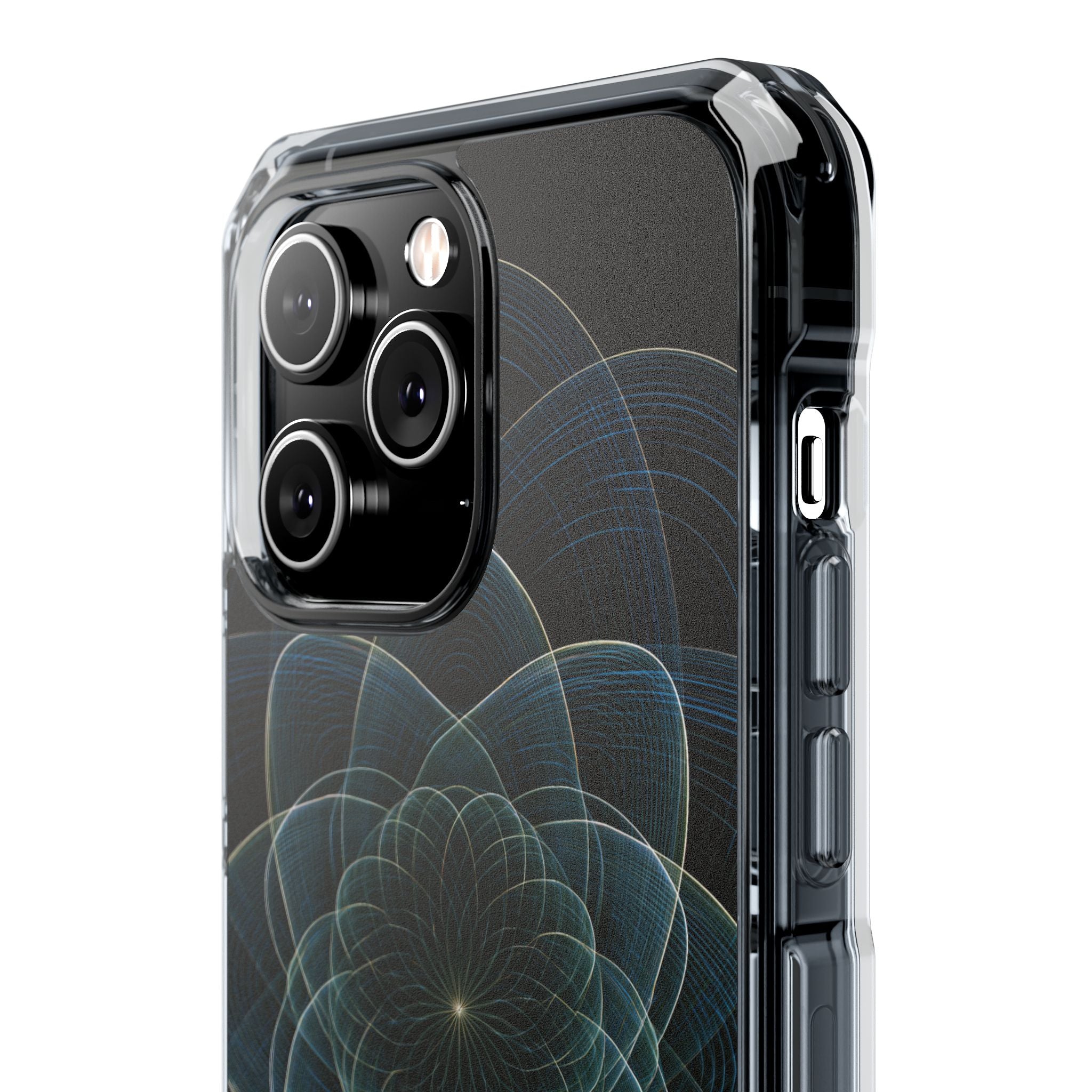 Blue Impact MagSafe Phone Case for iPhone - Celestial Wireframe Bloom