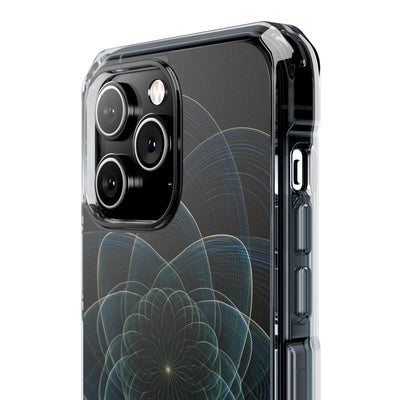 Blue Impact MagSafe Phone Case for iPhone - Celestial Wireframe Bloom