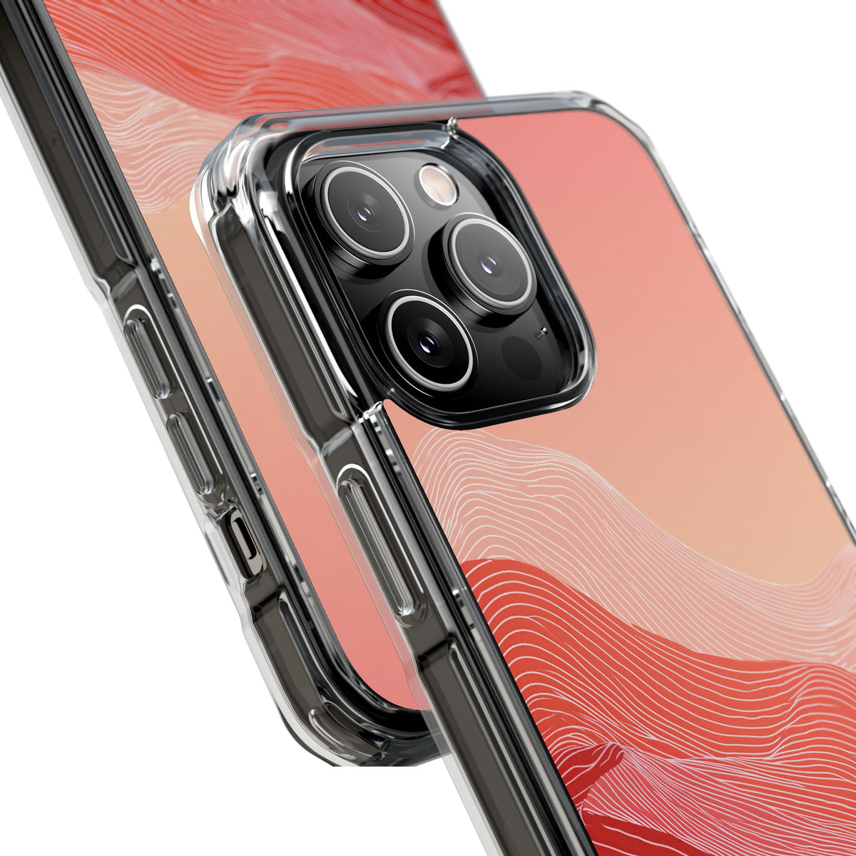 Coral Ridge Contours · Clear Impact Magnetic Phone Case for iPhone · Red