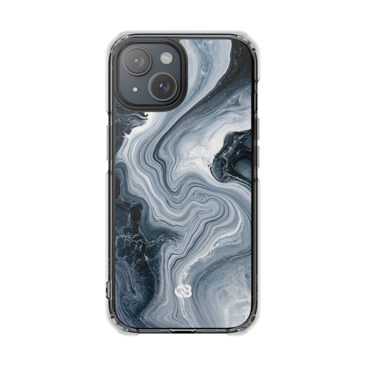 Suminagashi Ink Flow · Clear Impact Magnetic Phone Case for iPhone · Grey