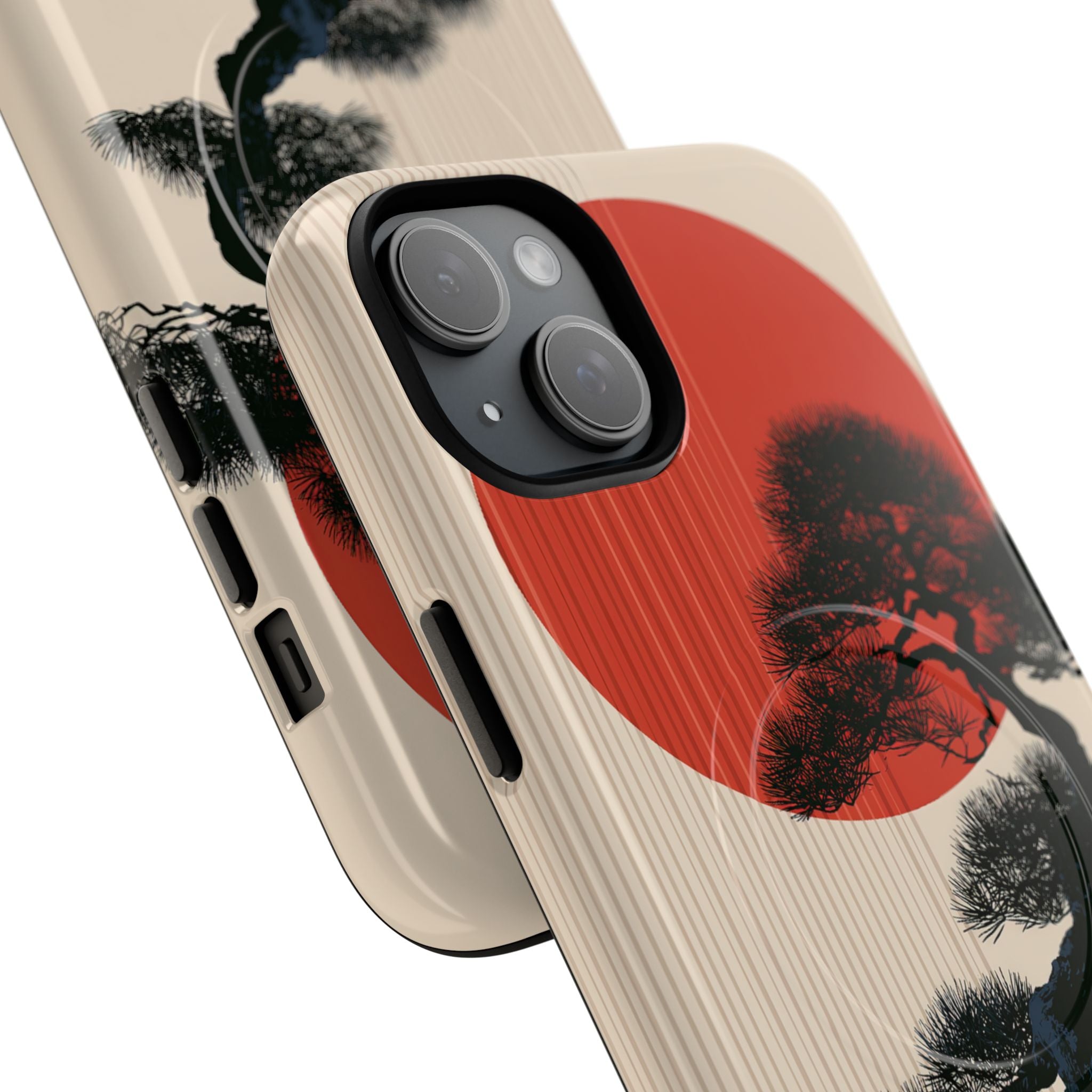 Beige Tough 2.0 Magsafe Phone Case for iPhone - Kyoto Crimson Pine