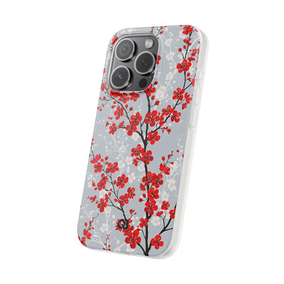 Grey Lite Phone Case for iPhone - Crimson Sakura Slate
