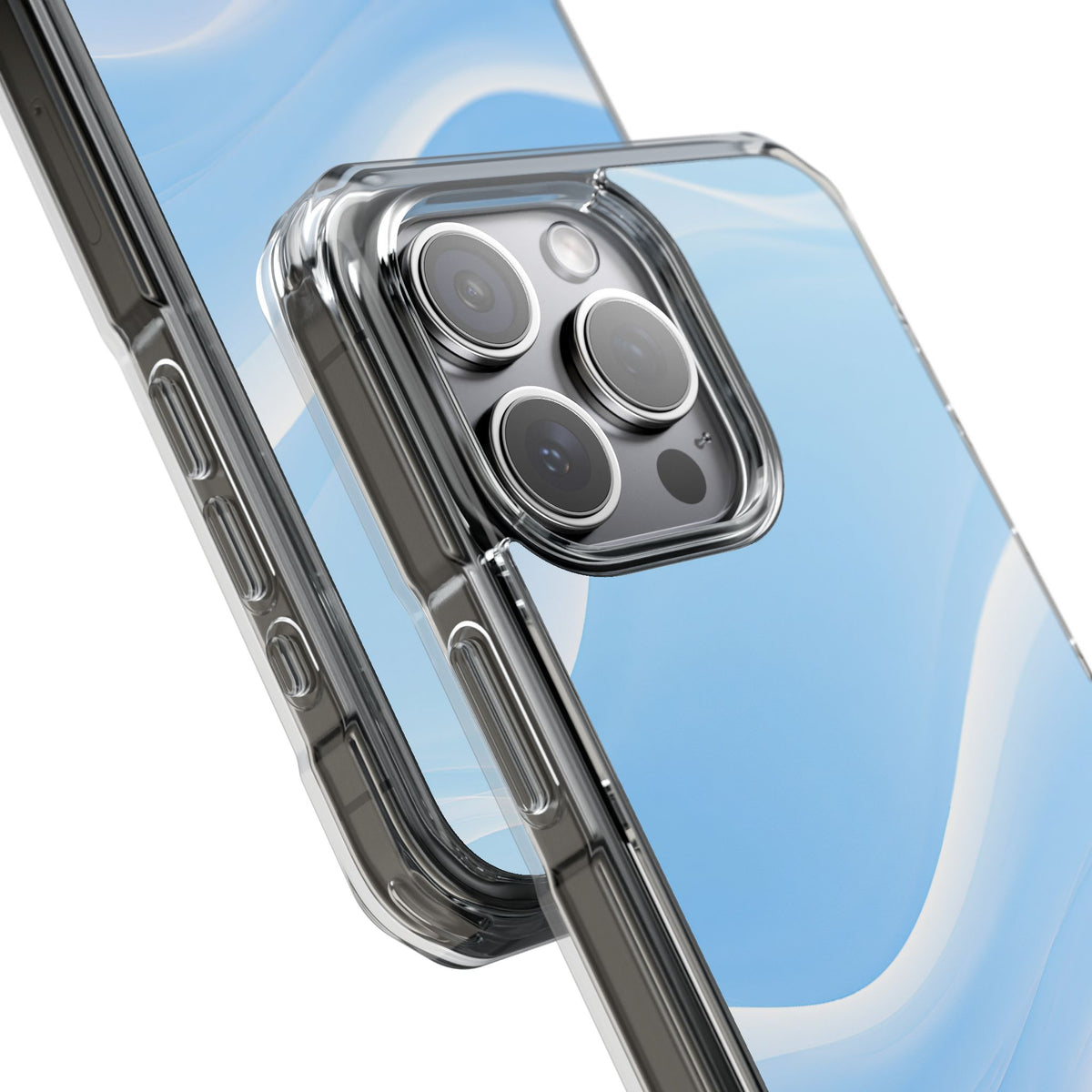 Glacial Contour Flow · Clear Impact Magnetic Phone Case for iPhone · Blue