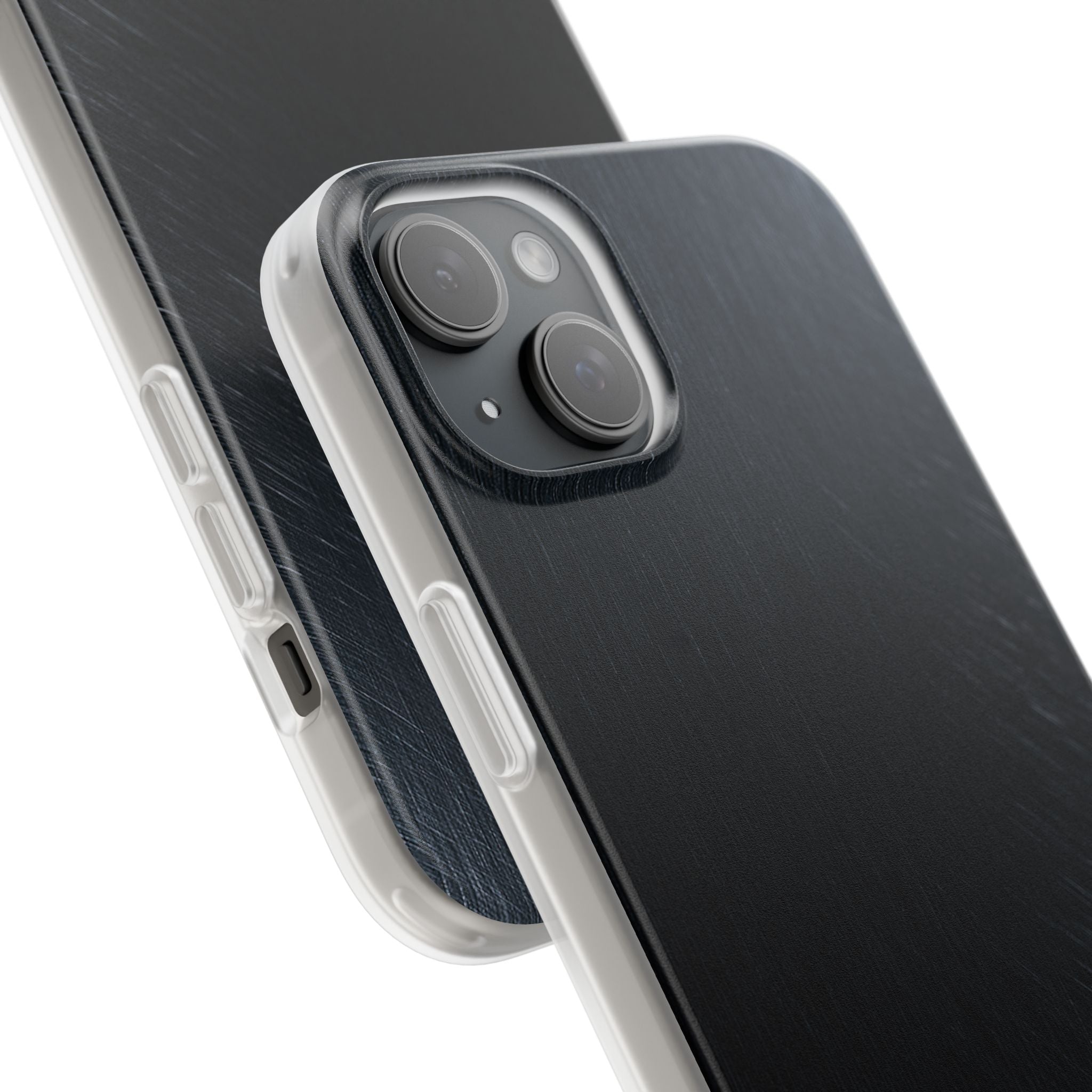 Black Lite Phone Case for iPhone - Midnight Brushed Grain