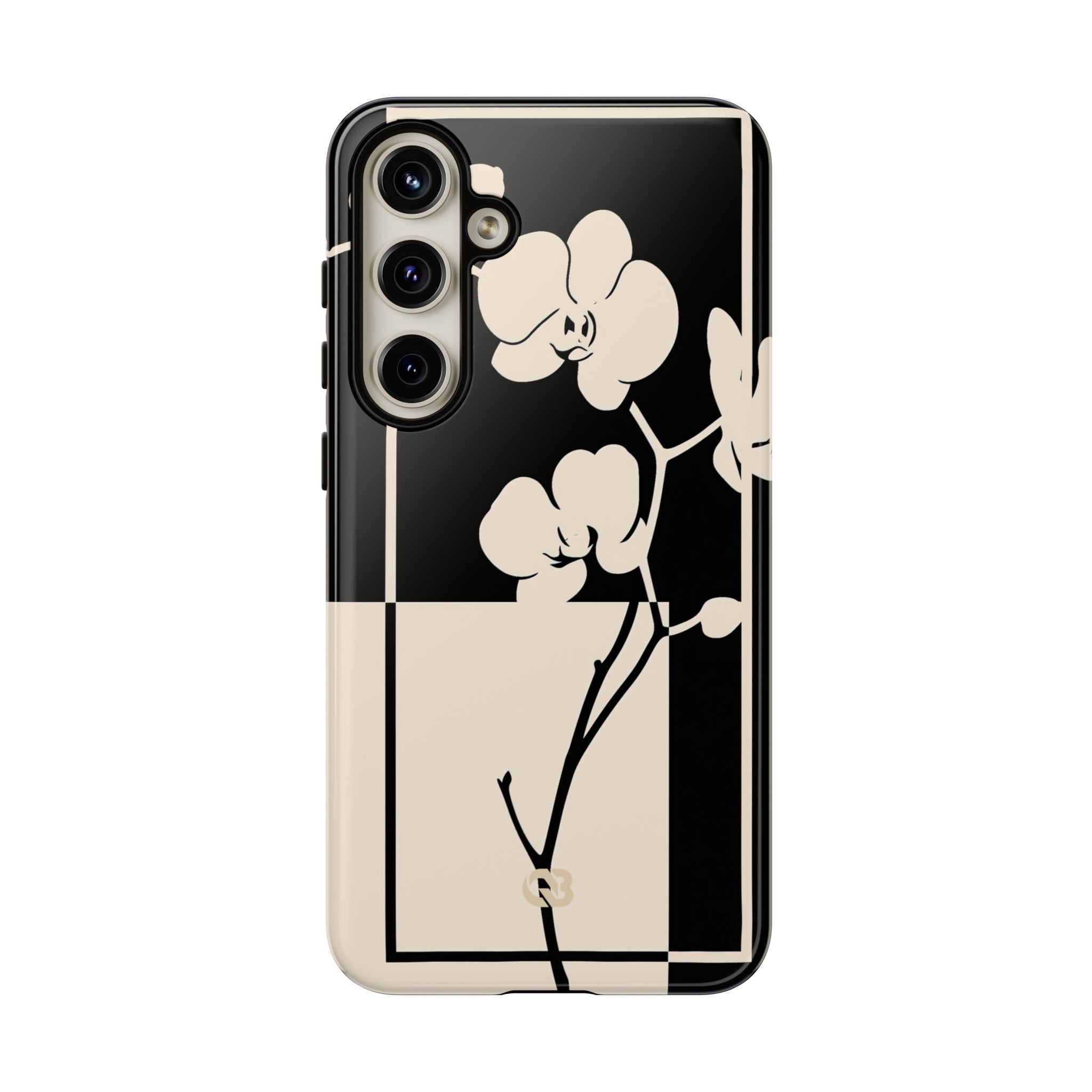 Beige Tough Phone Case for Samsung - Nocturnal Orchid Frame