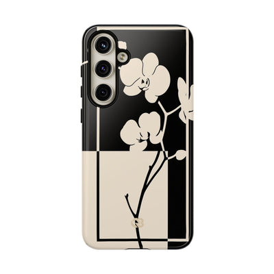 Beige Tough Phone Case for Samsung - Nocturnal Orchid Frame