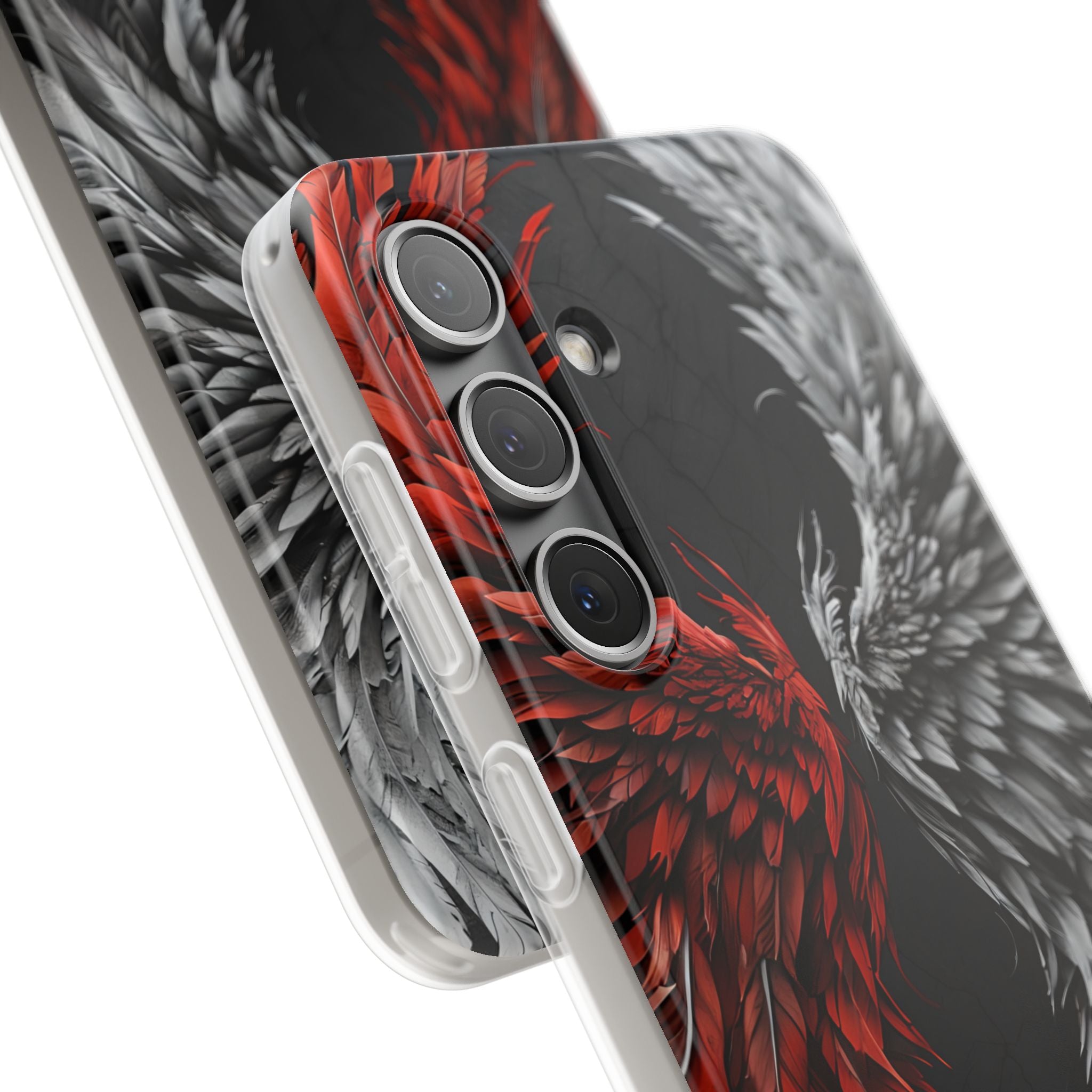 Split Crimson Wing · Soft Phone Case for Samsung