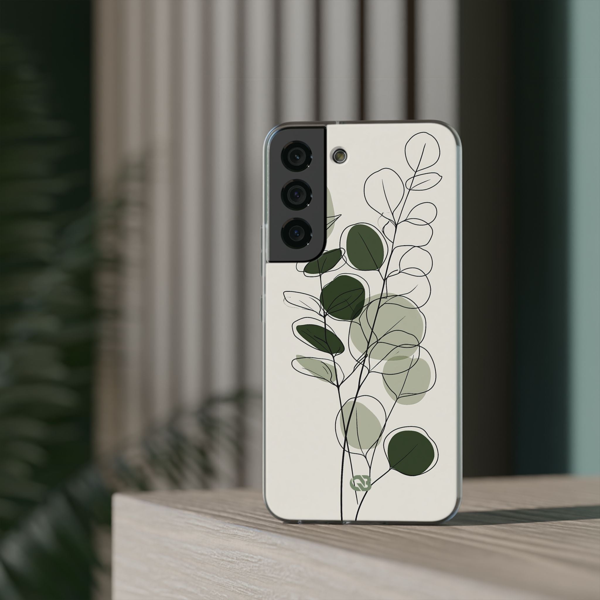 Green Lite Phone Case for Samsung - Muted Eucalyptus Sketch