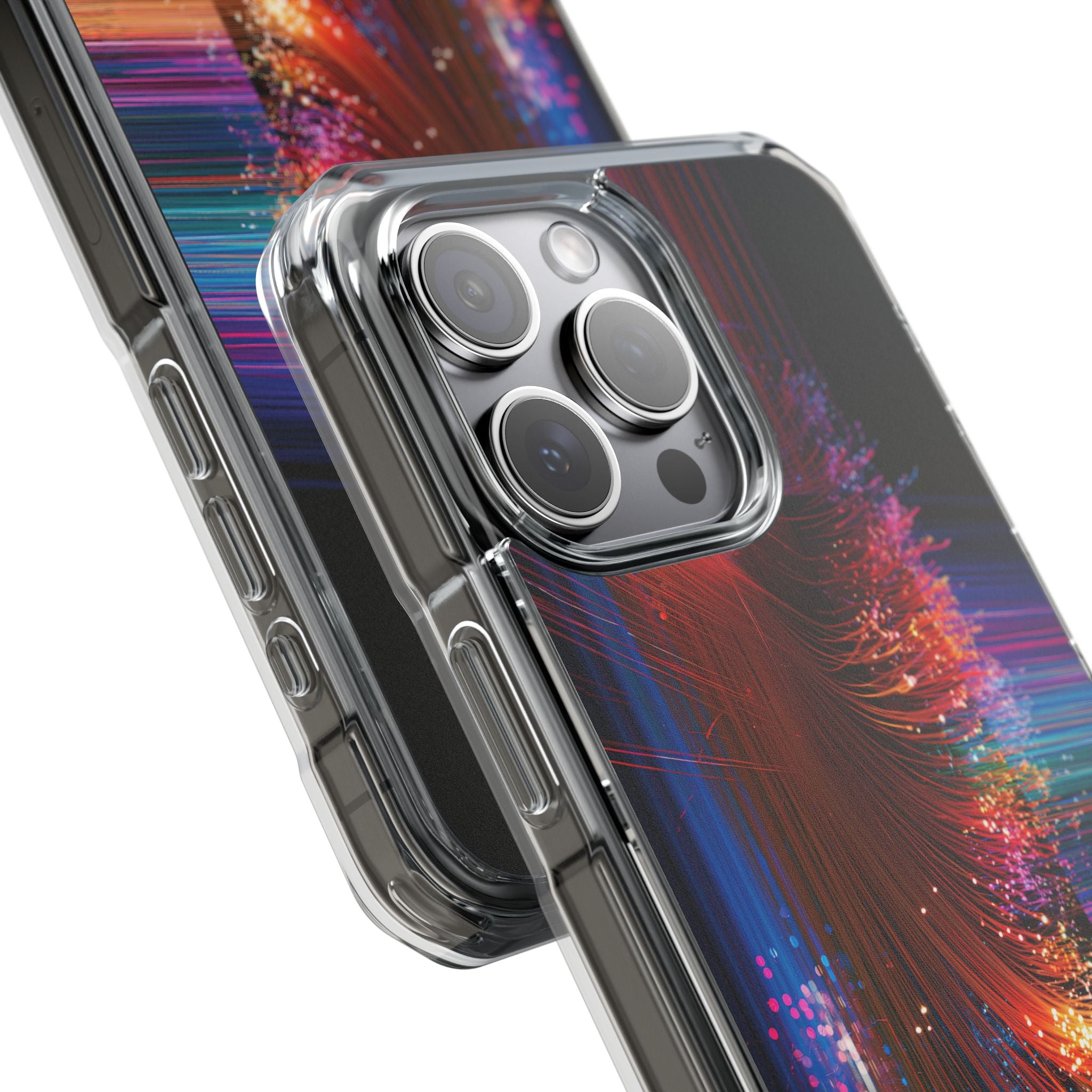 Black Impact MagSafe Phone Case for iPhone - Cyber Optic Streak