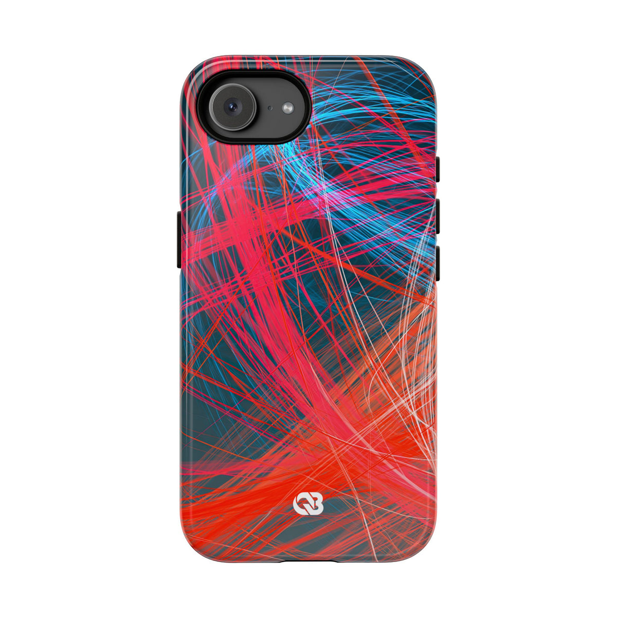 Neon Fiber Stream · Tough Phone Case for iPhone · Red