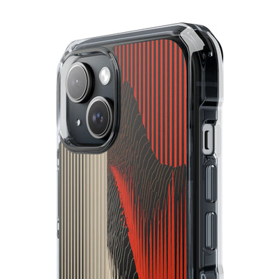Red Impact MagSafe Phone Case for iPhone - Crimson Pulse Topo