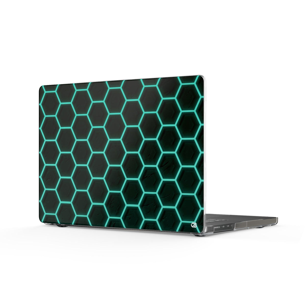 Neon Hex Spectrum · Clear Hard Case for MacBook · Teal