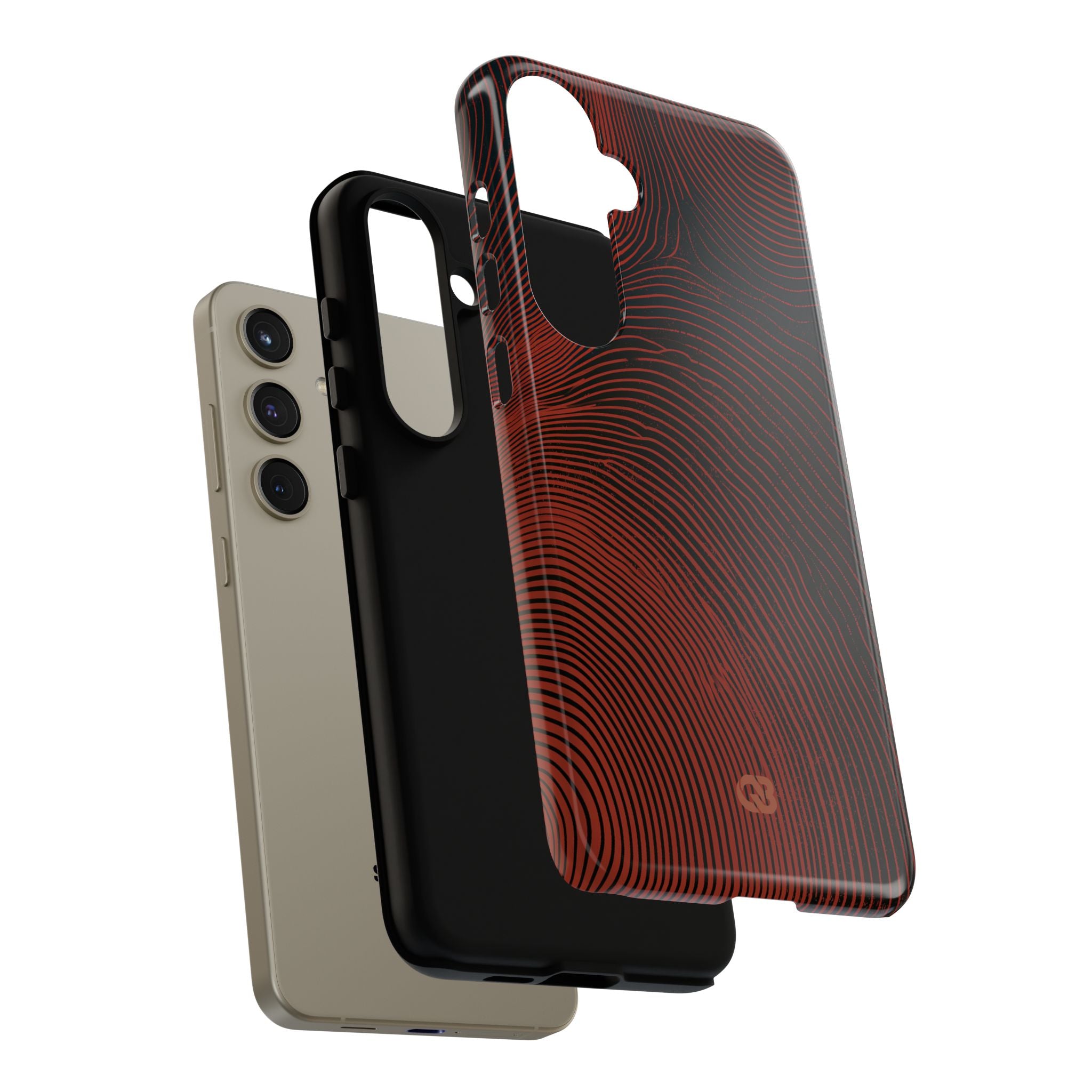 Red Tough Phone Case for Samsung - Terracotta Nerve Map