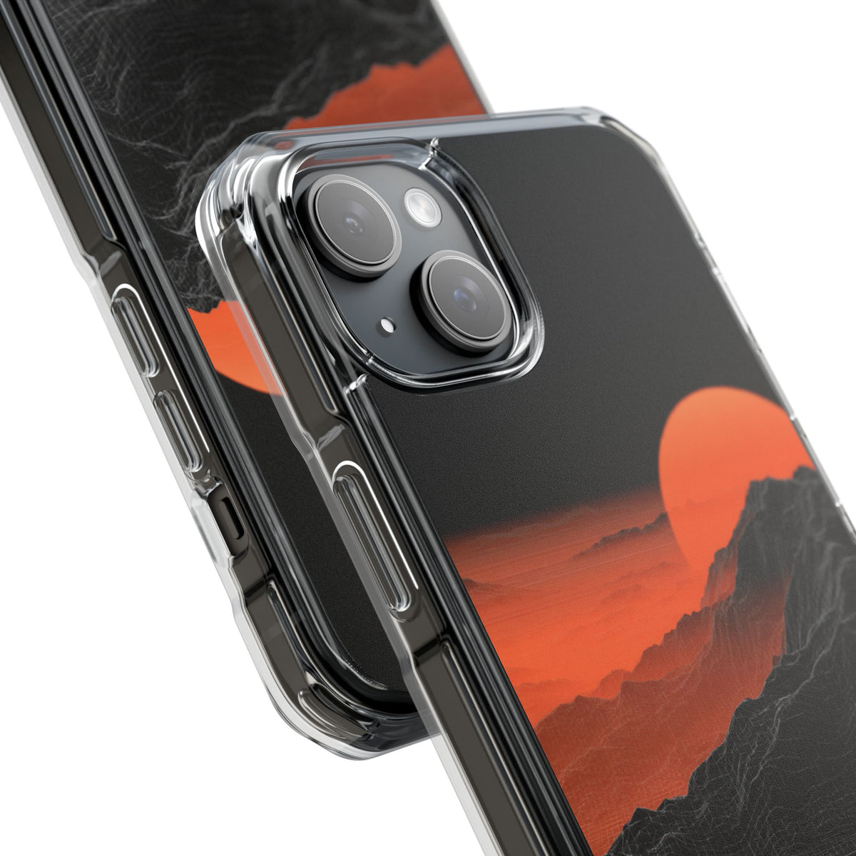 Solar Ridge Mesh · Clear Impact Magnetic Phone Case for iPhone · Black