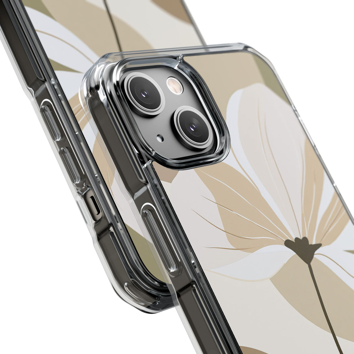 Soft Petal Bloom · Clear Impact Magnetic Phone Case for iPhone ·  Beige