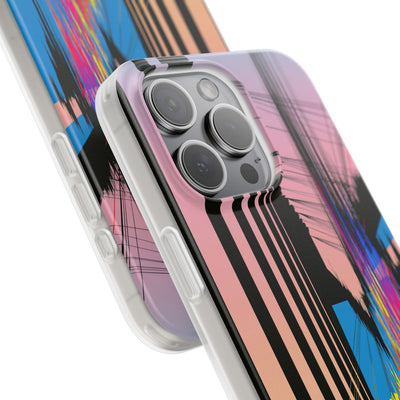 Blue Lite Phone Case for iPhone - Fractured Data Skyline