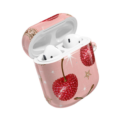 Bedazzled Ruby Cherries · Hard Case for AirPods & AirPods Pro · Pink