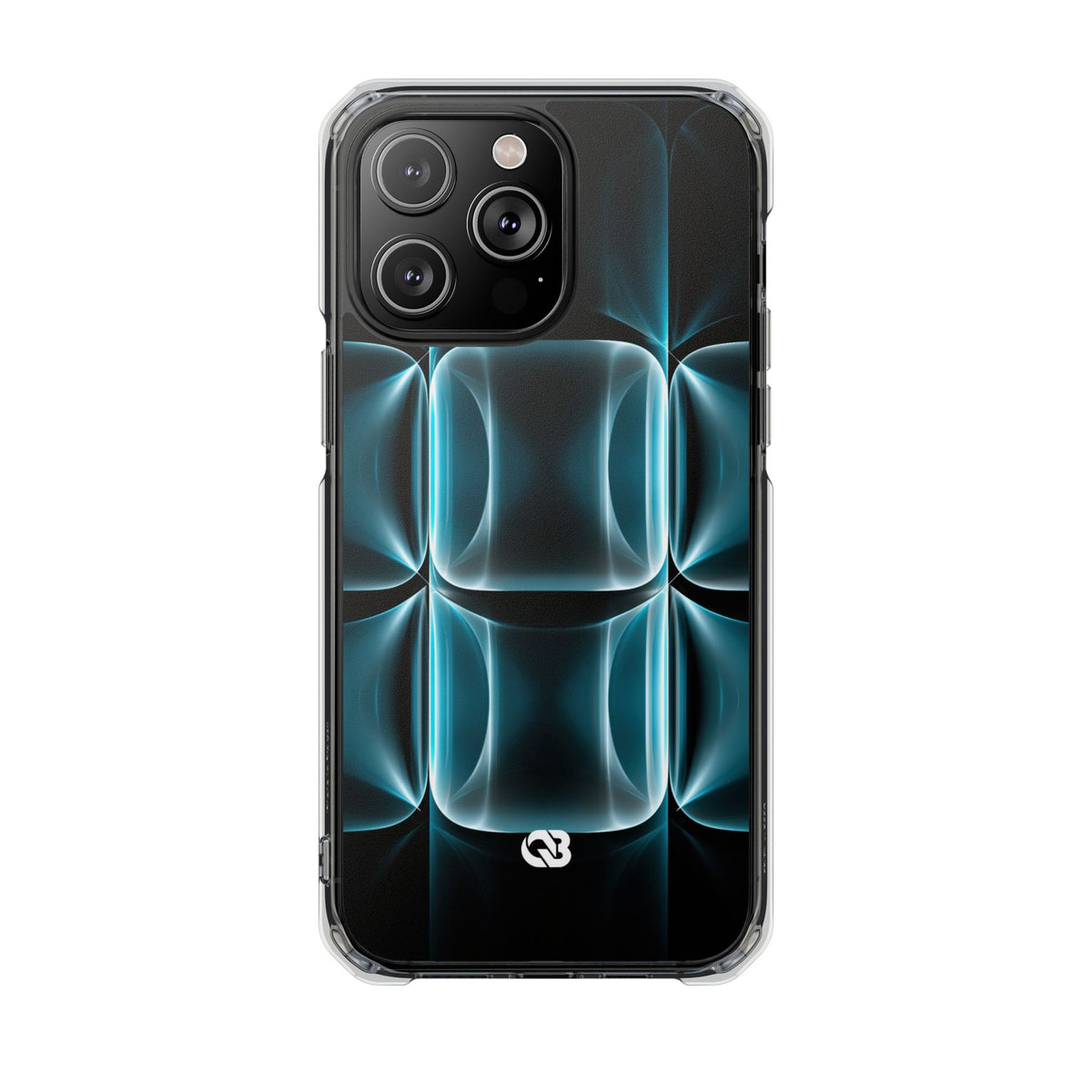 Cyan Core Matrix · Clear Impact Magnetic Phone Case for iPhone · Blue