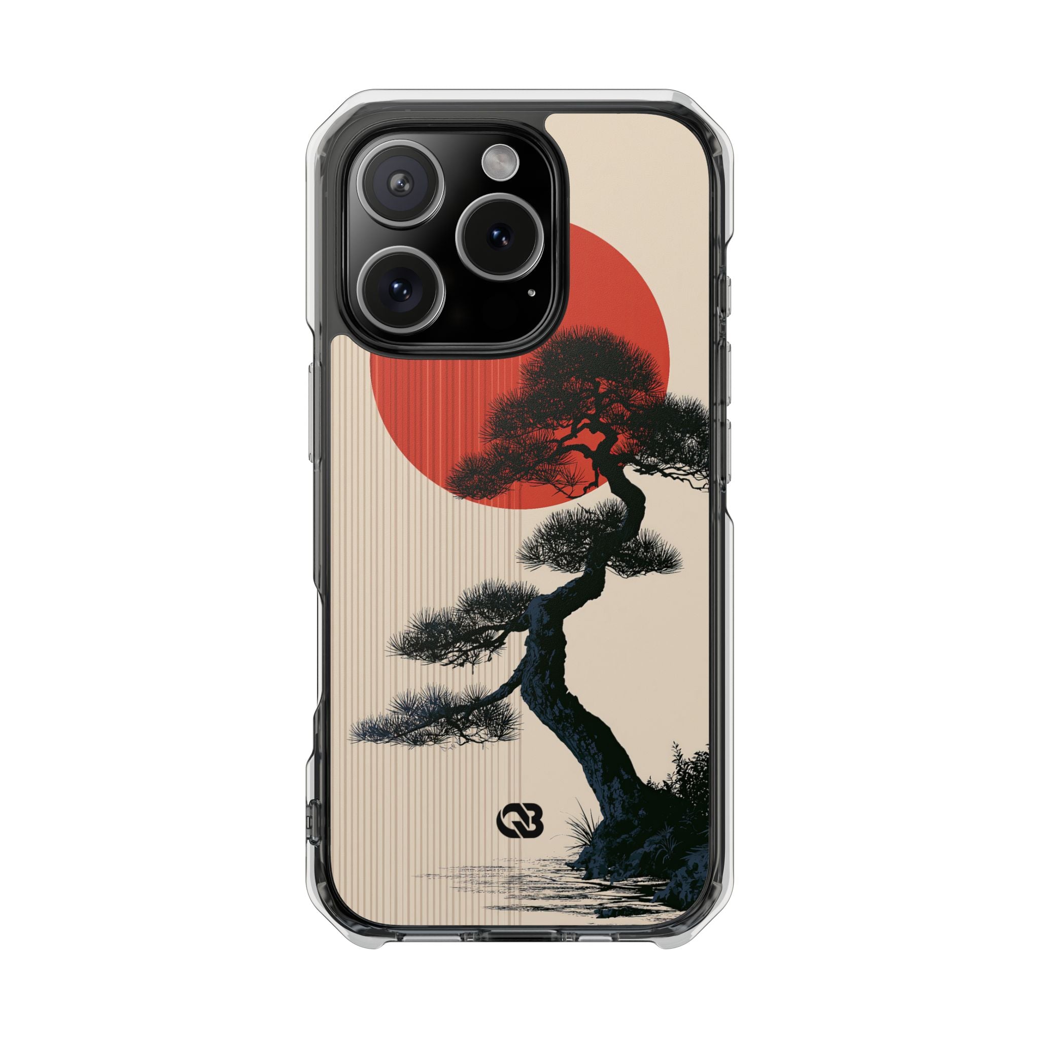 Beige Impact MagSafe Phone Case for iPhone - Kyoto Crimson Pine