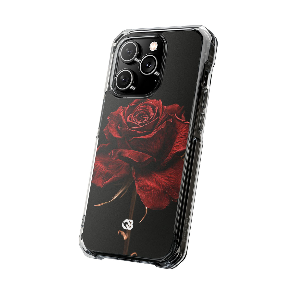 Crimson Noir Rose · Clear Impact Magnetic Phone Case for iPhone ·  Black