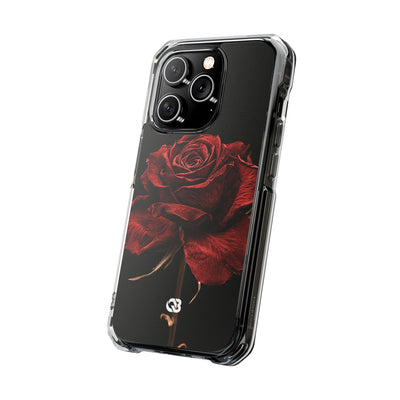 Crimson Noir Rose · Clear Impact Magnetic Phone Case for iPhone ·  Black