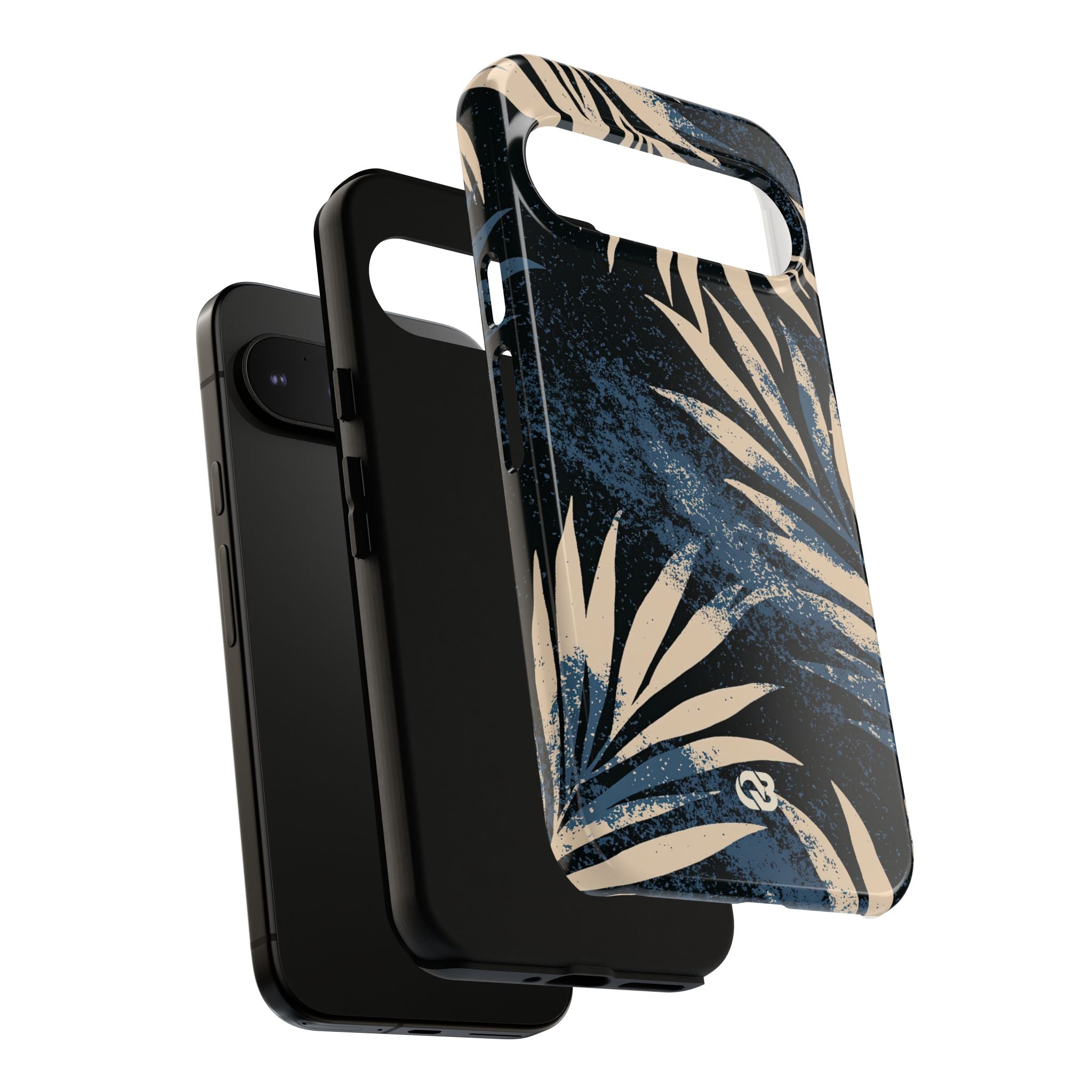 Blue Tough Phone Case for Google Pixel - Midnight Indigo Palm
