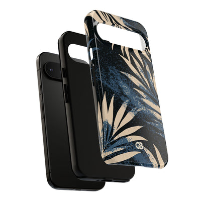 Blue Tough Phone Case for Google Pixel - Midnight Indigo Palm