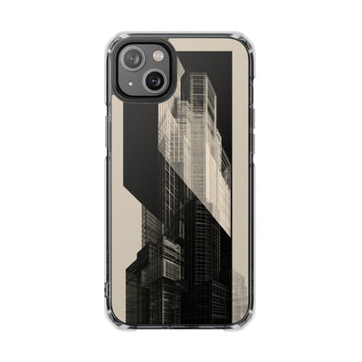 Beige Impact MagSafe Phone Case for iPhone - Monolith Urban Grid