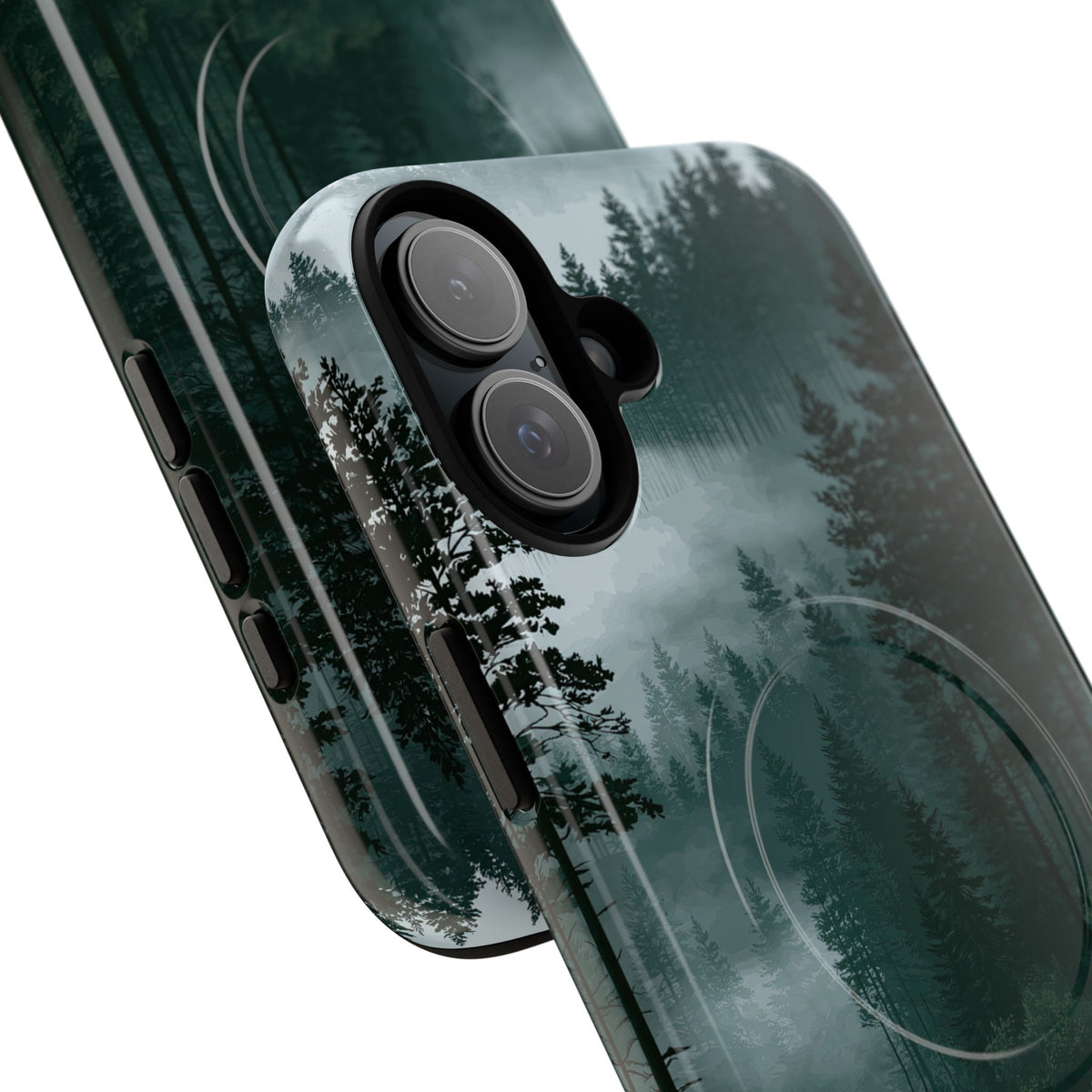 Misty Pine Reflections · Tough 2.0 Magnetic Phone Case for iPhone · Green