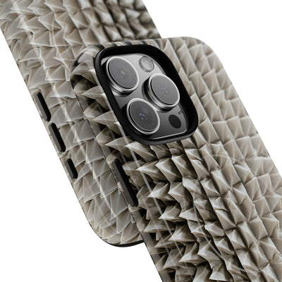 Beige Tough 2.0 Magsafe Phone Case for iPhone - Bone Spiked Grid