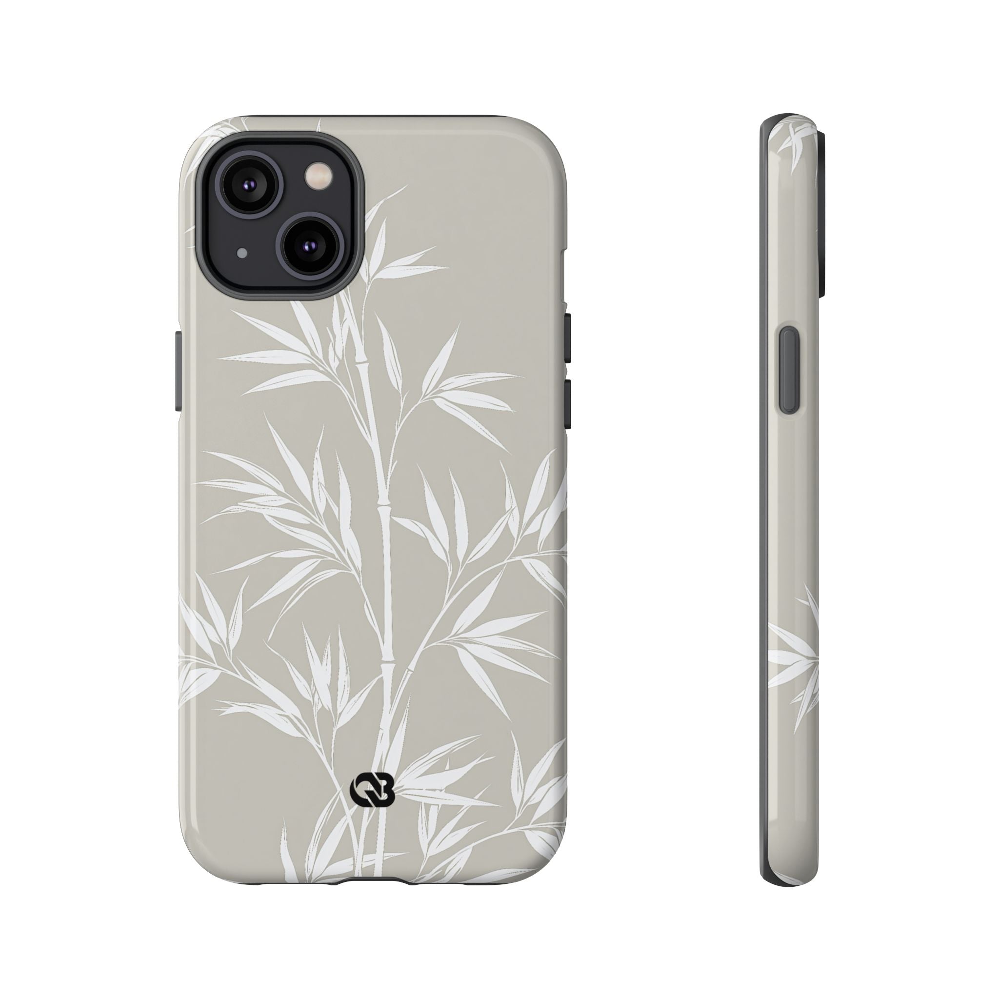 Beige Tough Phone Case for iPhone - Sandstone Bamboo Stalks