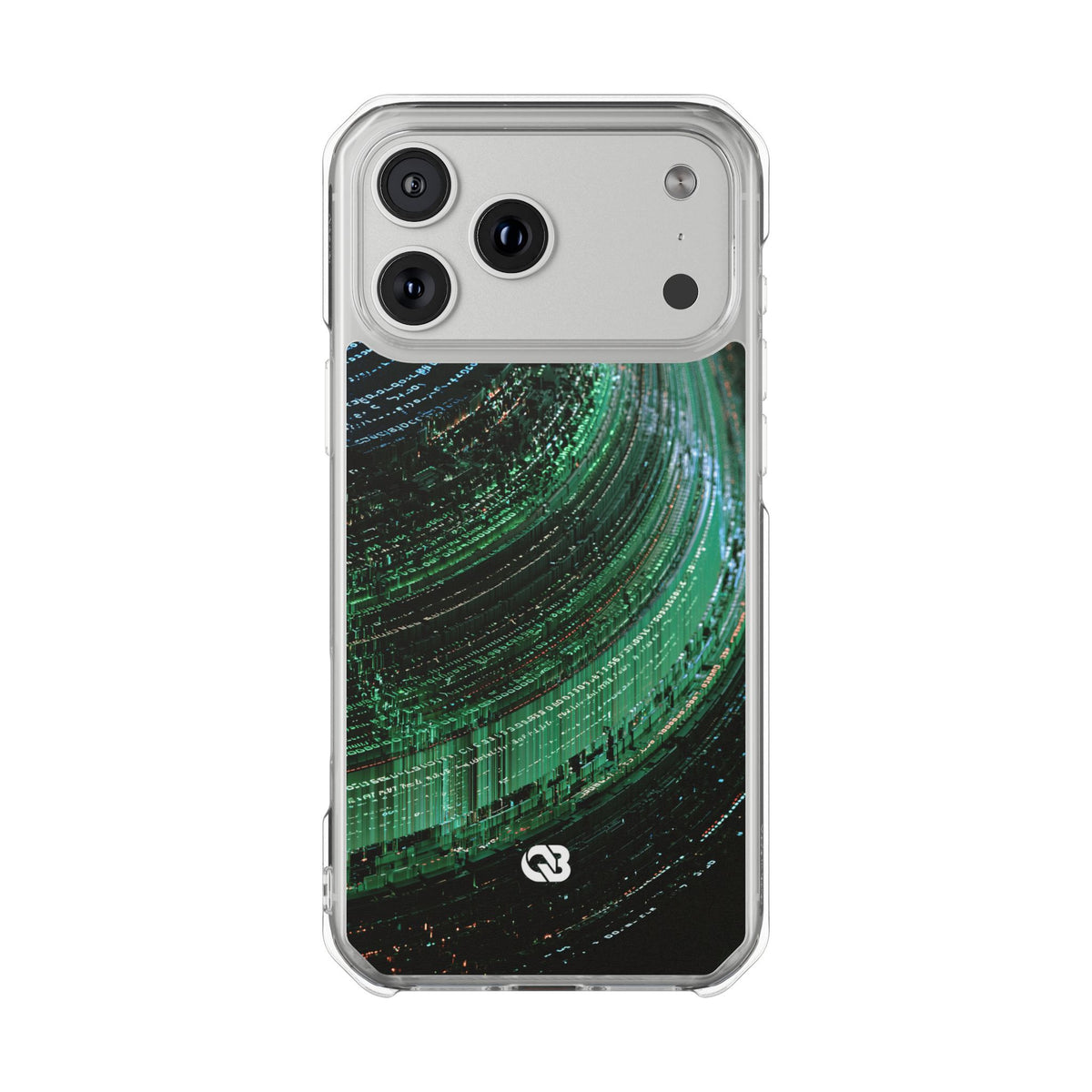 Orbital Data Stream · Clear Impact Magnetic Phone Case for iPhone · Green