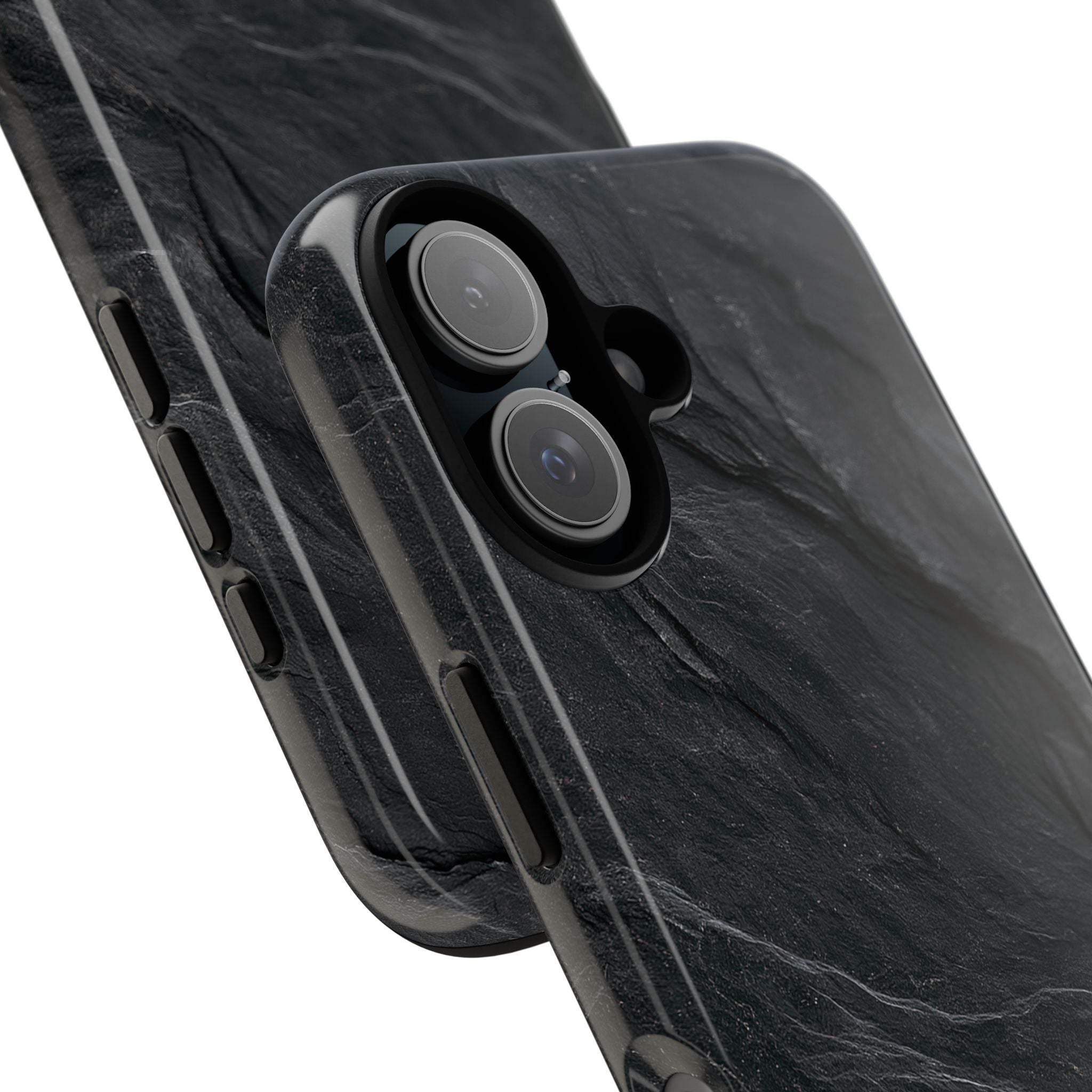 Black Tough Phone Case for iPhone - Midnight Slate Ridge