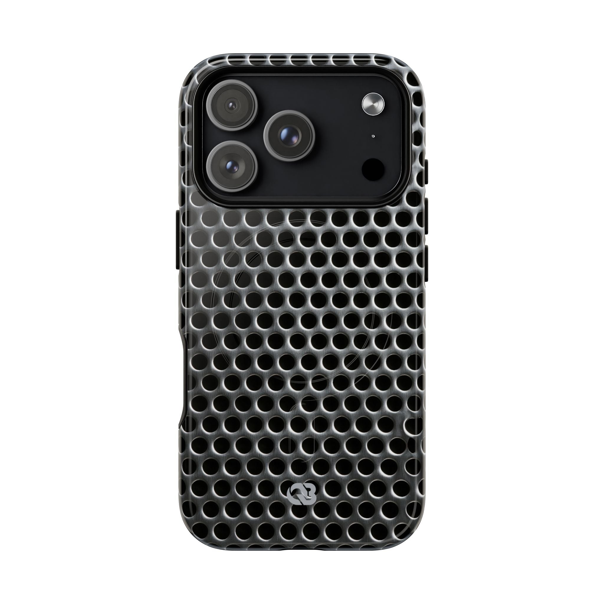 Silver Tough 2.0 Magsafe Phone Case for iPhone - Brutalist Steel Mesh