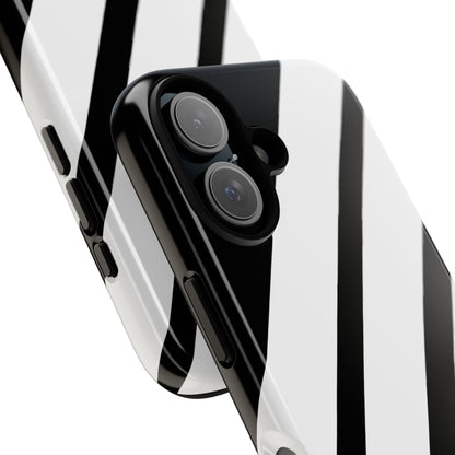 Diagonal Bands Noir iPhone 16 Case - Tough