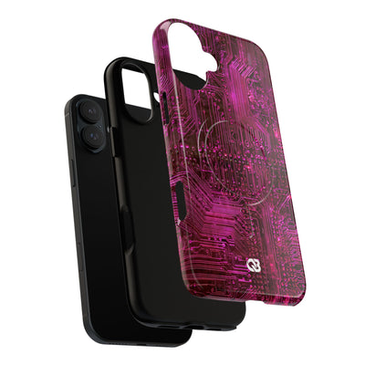 Magenta Circuit Trace · Tough 2.0 Magnetic Phone Case for iPhone · Pink