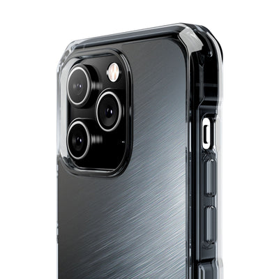 Brushed Obsidian Steel · Clear Impact Magnetic Phone Case for iPhone ·  Grey