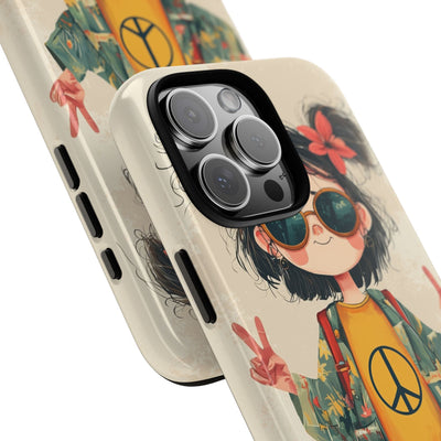 Retro Peace Girl · Tough Phone Case for iPhone