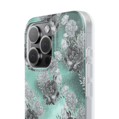Frost Mint Floral · Soft Handyhülle für iPhone