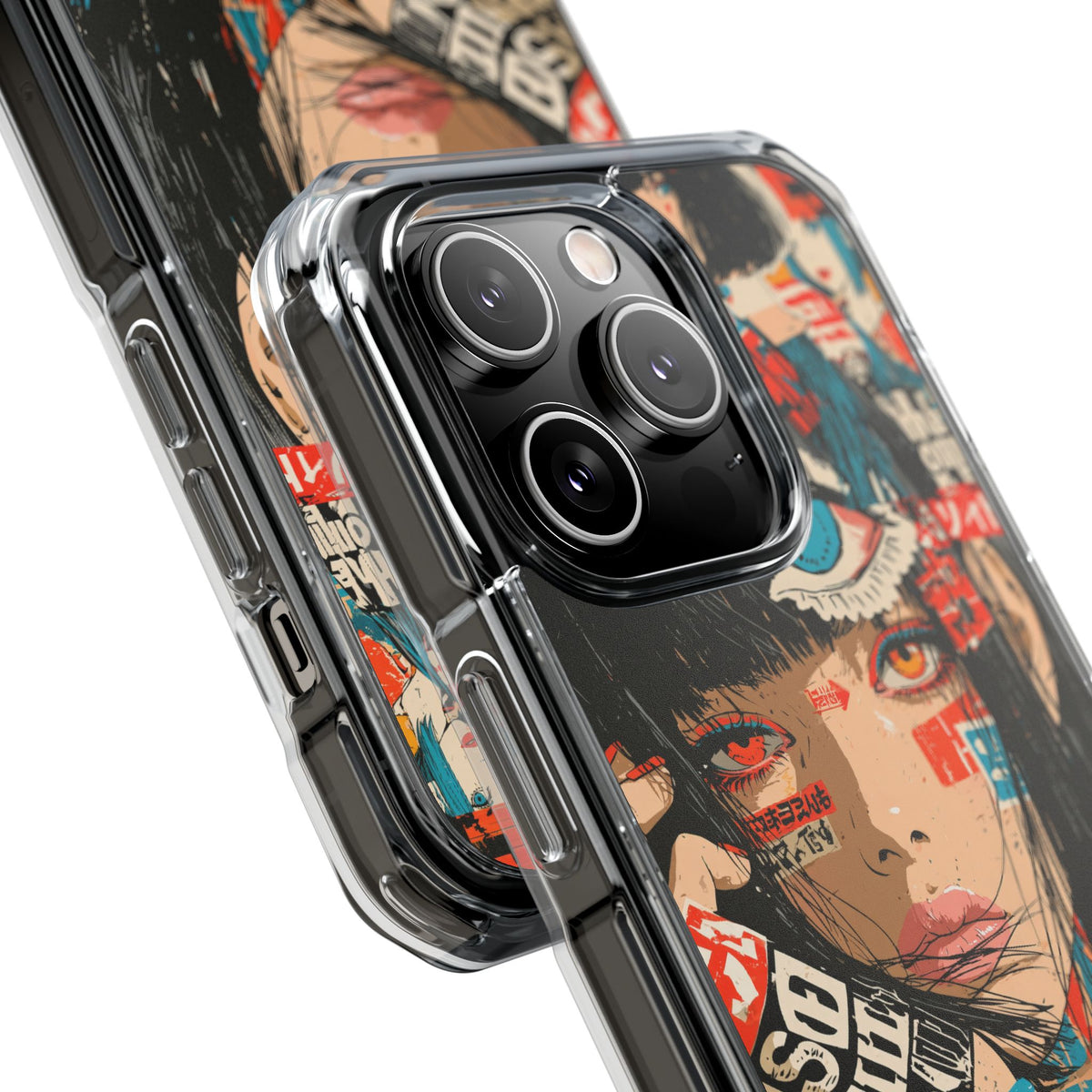 Shibuya Street Collage · Clear Impact Magnetic Phone Case for iPhone · Red