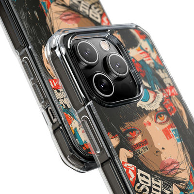 Shibuya Street Collage · Clear Impact Magnetic Phone Case for iPhone · Red