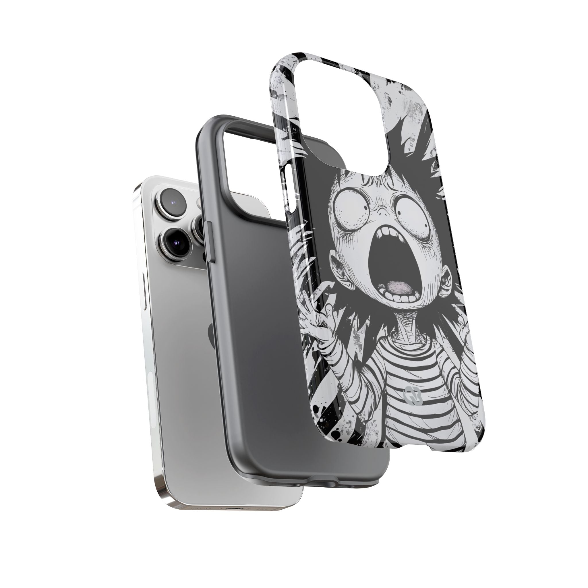 Chaotic Monochrome Scream · Tough Fundas para teléfono para iPhone