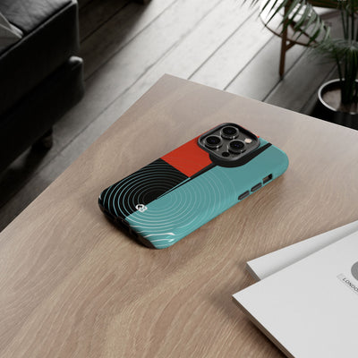 Teal Tough Phone Case for iPhone - Sonic Static Split