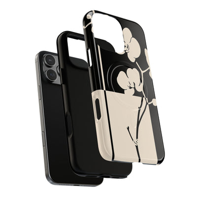 Geometric Orchid Bloom · Tough 2.0 Magnetic Phone Case for iPhone · Black