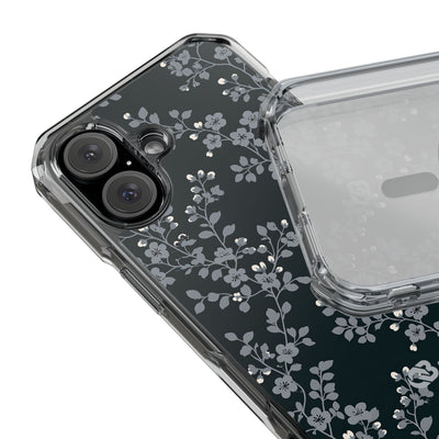 Black Impact MagSafe Phone Case for iPhone - Midnight Slate Blossom